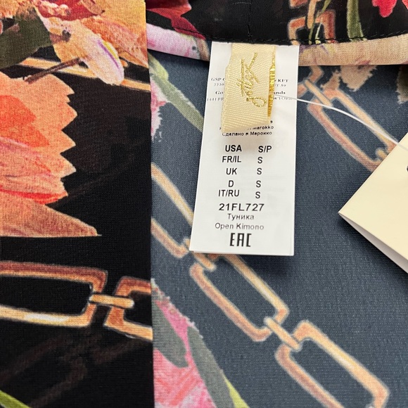 Gottex Floral Chiffon Open Kimono Cover Up “Spring” Collection Size S MSRP $148 - Picture 7 of 7